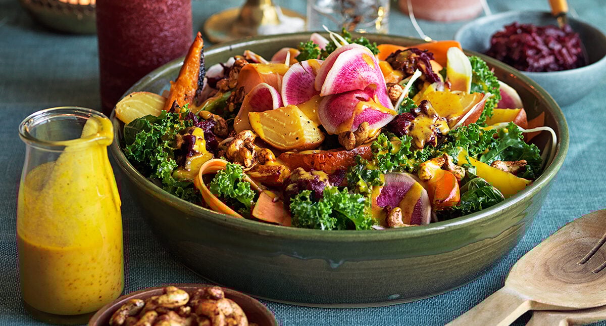 julsallad med saffransdressing